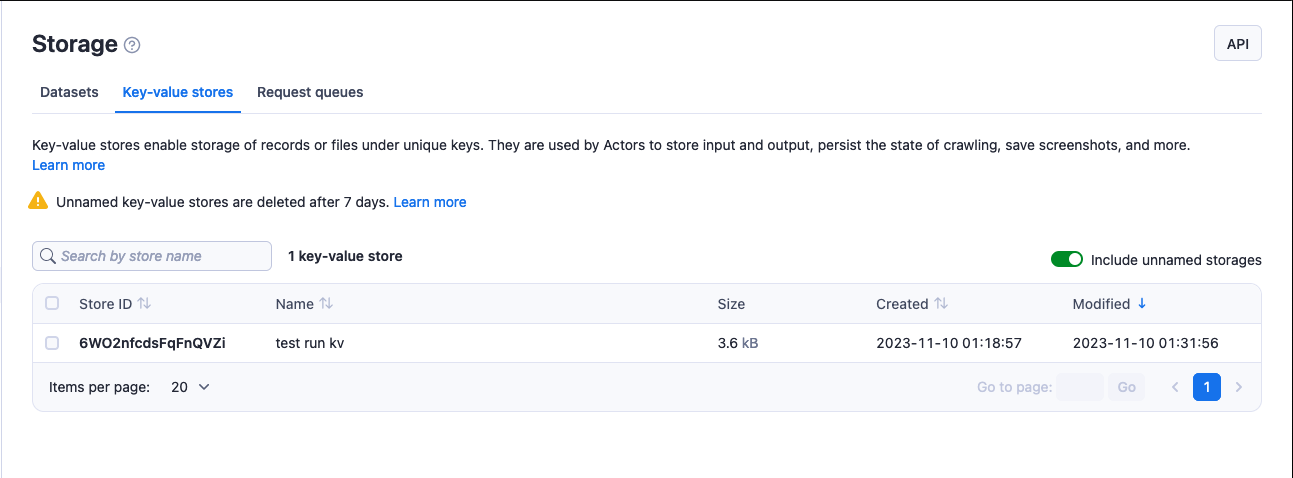 Key-value stores in app